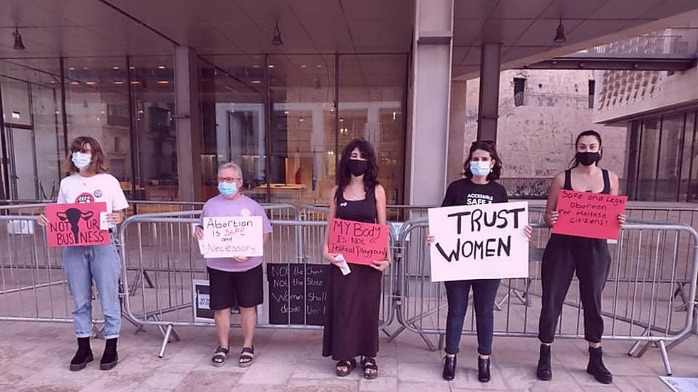 Pro-choice protest Valletta Malta September 2020