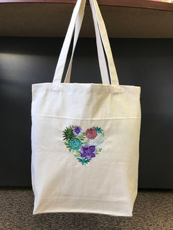 Canvas Tote Bag-Succulents