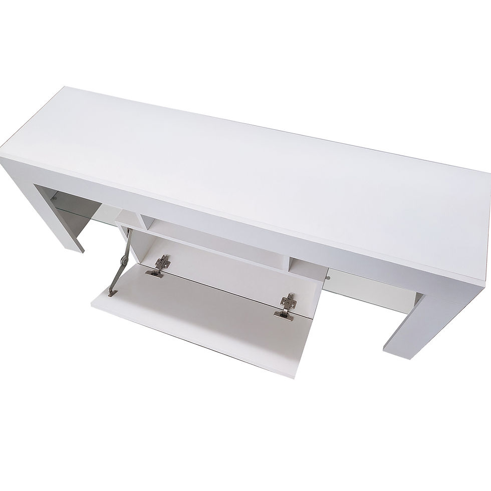 Thumbnail: TV Stand Cabinet Unit with LED Light in White