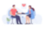 A doctor in a blue coat checks a patient's blood pressure. They are seated at a table in a clinic, with a heart poster in the background.