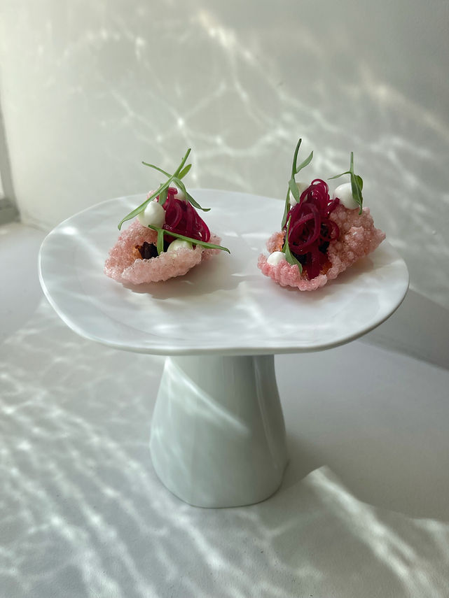 Tapioca - Pissaladière d'oignons - Anchois - Raifort