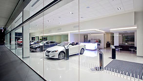 Bright car showroom display
