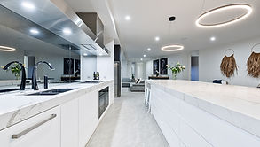 Elegant kitchen and living area