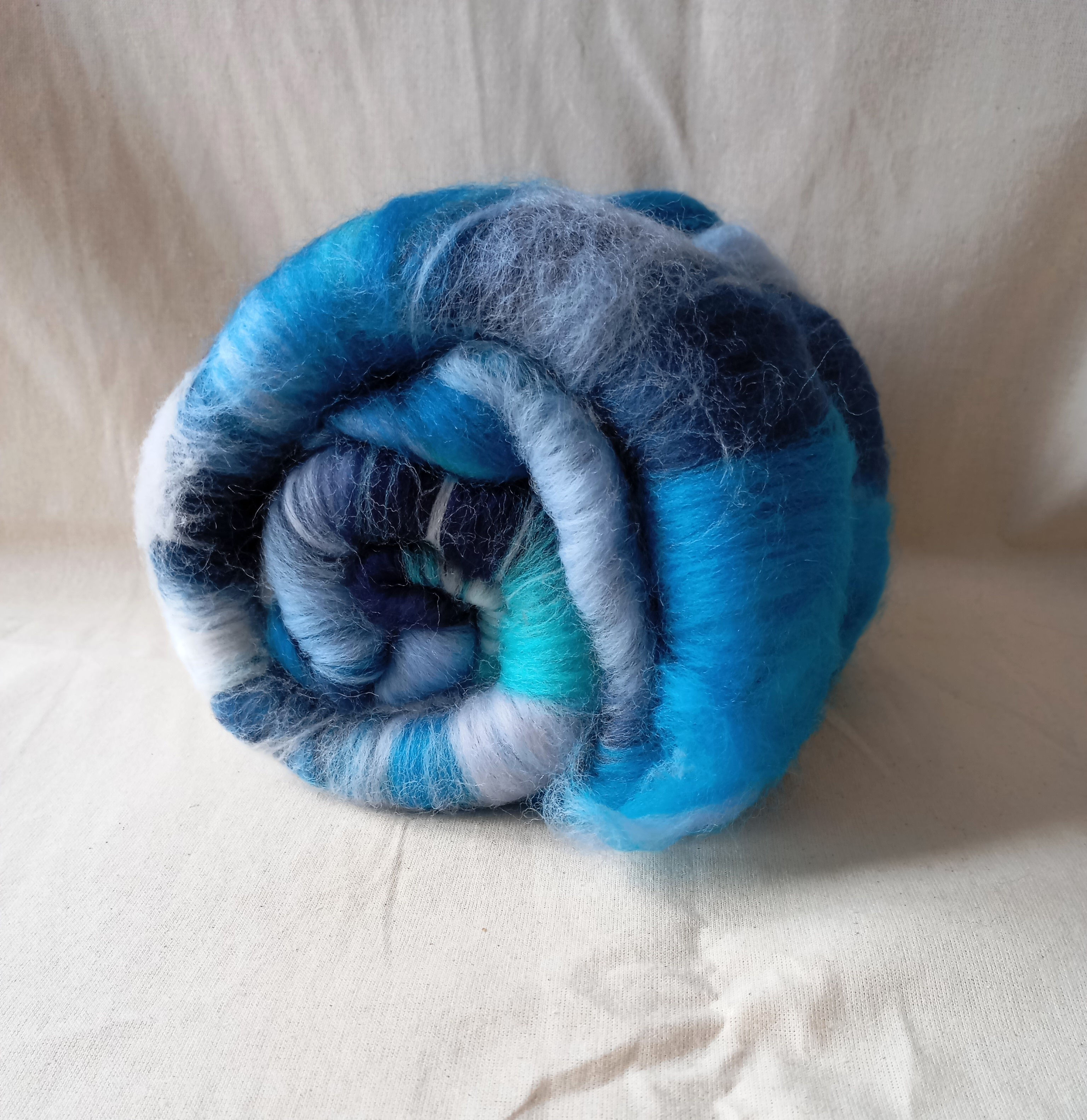 Moody Sea Coastal Inspired Hand Spinning and Felting Fibre Batt