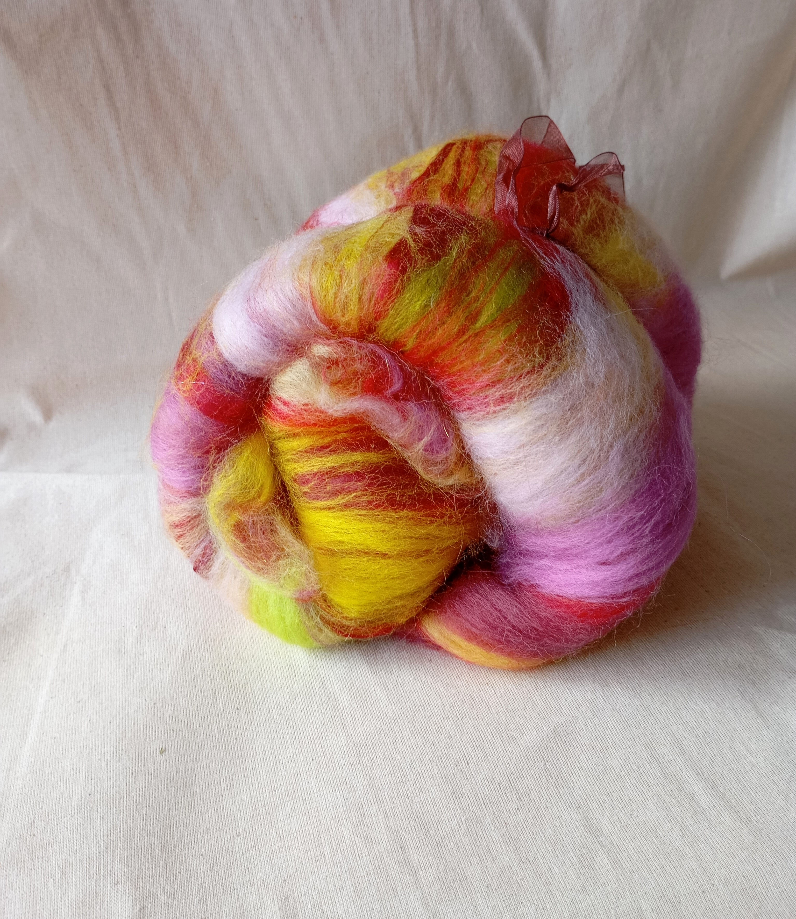 Spring fibre batt for spinning, felting and fibre crafts