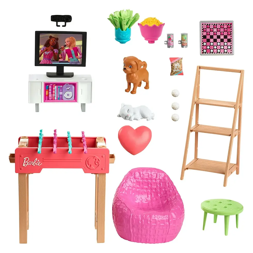 Thumbnail: Đồ Chơi Barbie World Game Room Set Furniture Foosball Table