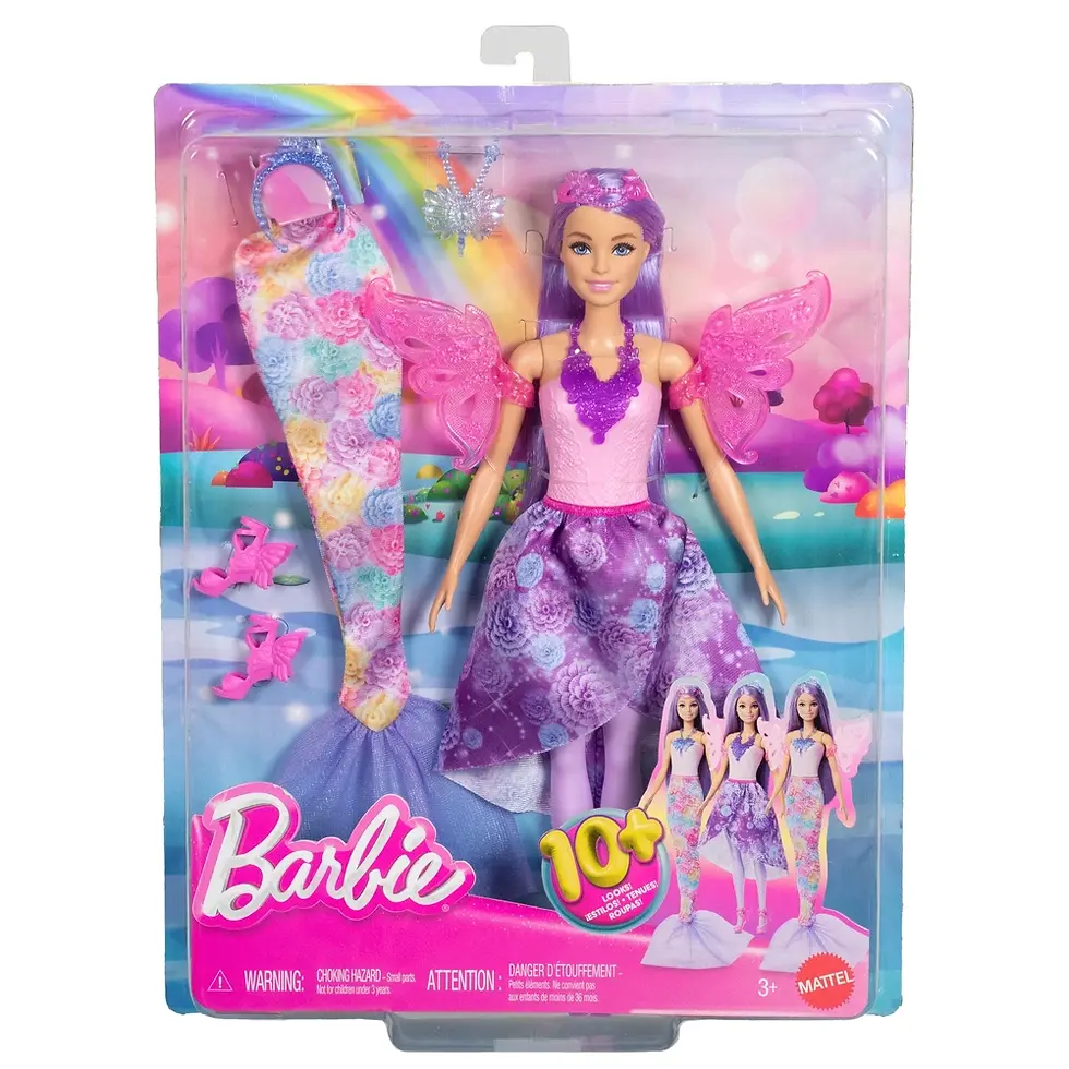 Thumbnail: Búp Bê Barbie Dreamtopia Fairy Princess Mermaid Transform Purple