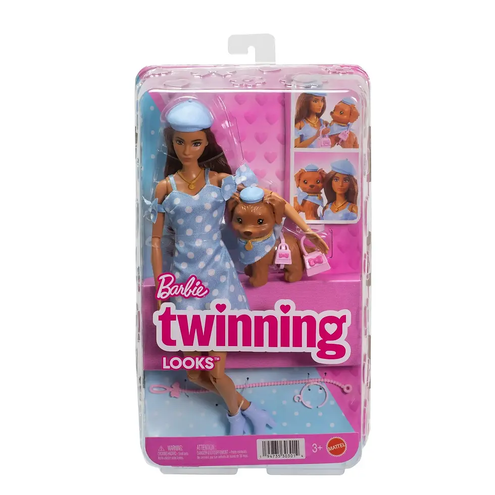 Thumbnail: Búp Bê Barbie Twinning Looks Pet Dog Matching Clothes and Accessory