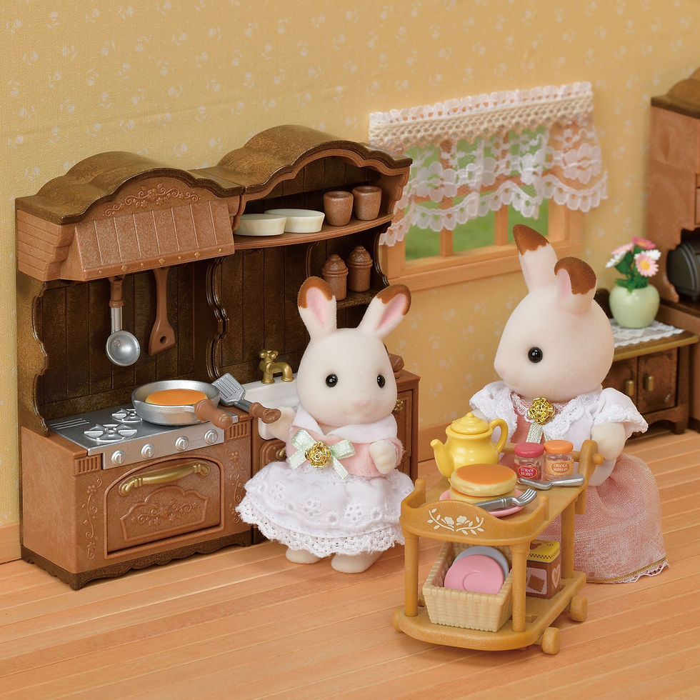 Thumbnail: Sylvanian Families Bộ Bếp và Bồn Rửa Chén Classic Brown Kitchen Stove n Sink Set