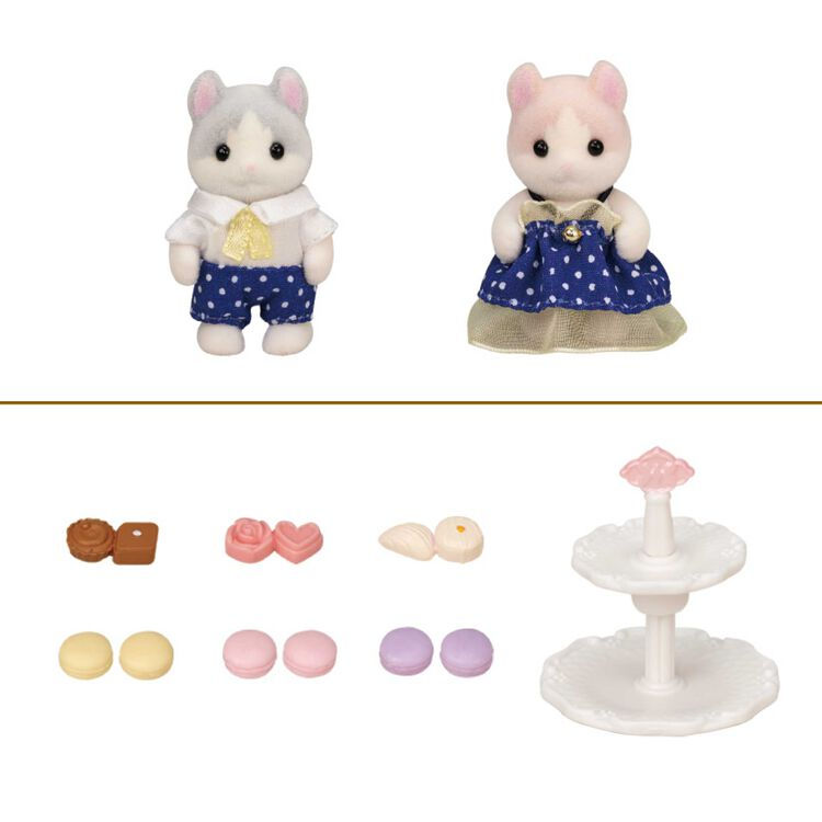 Thumbnail: Đồ Chơi Sylvanian Families Mineko Babies Cake Set Bộ Đôi Bé Mèo