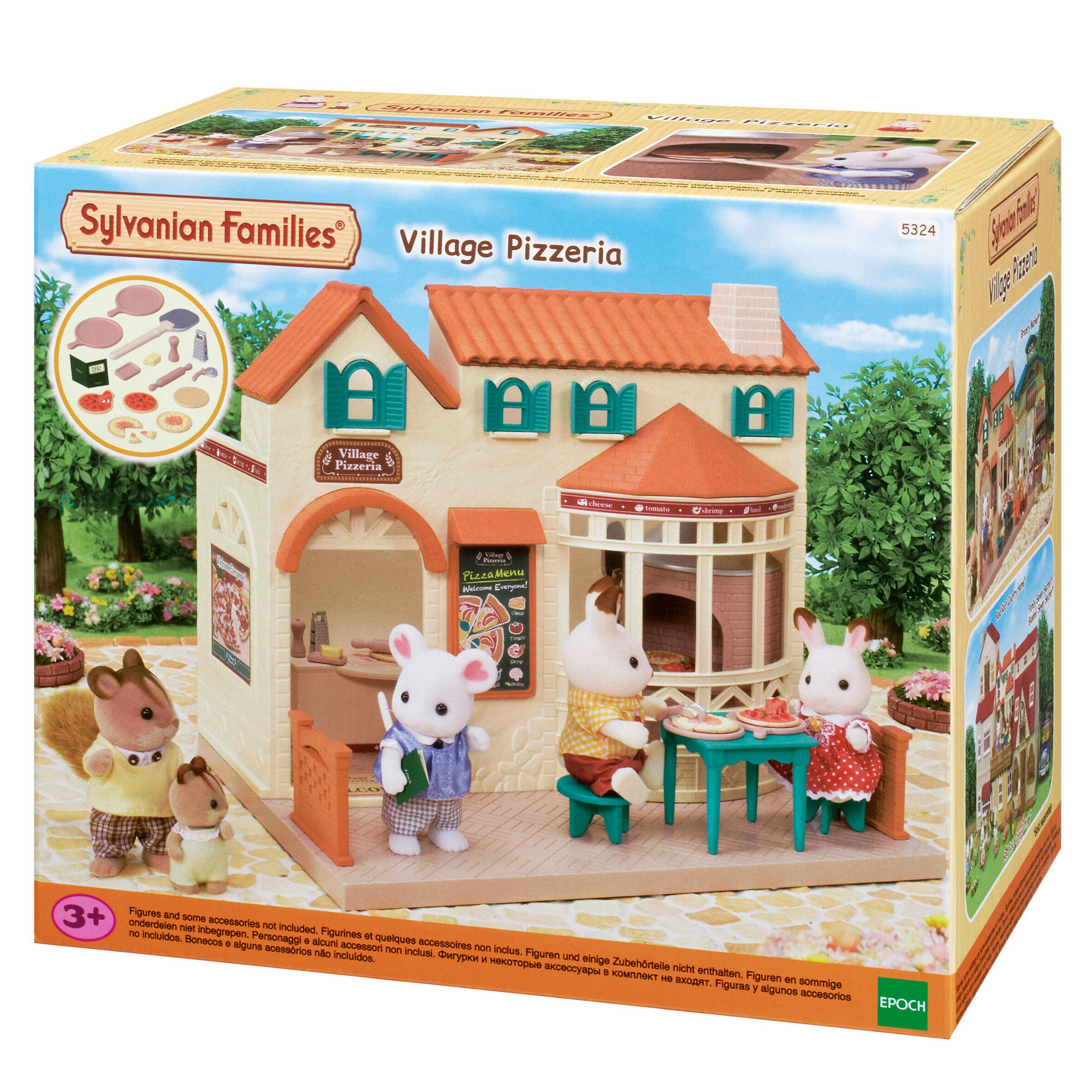 Đồ Chơi Calico Critters Sylvanian Families Village Pizzeria Tiệm Bánh Pizza