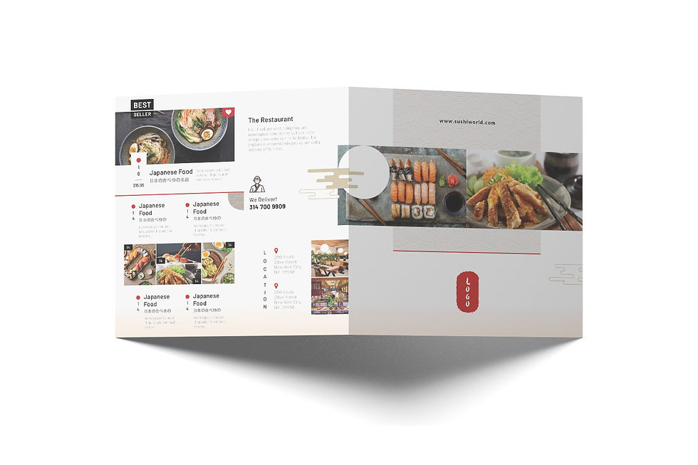 Sushi Restaurant Bifold Menu
