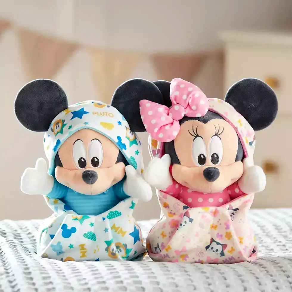 Thumbnail: Thú Bông Disney Babies Mickey Mouse and Minnie Mouse Plush in Swaddle 30cm