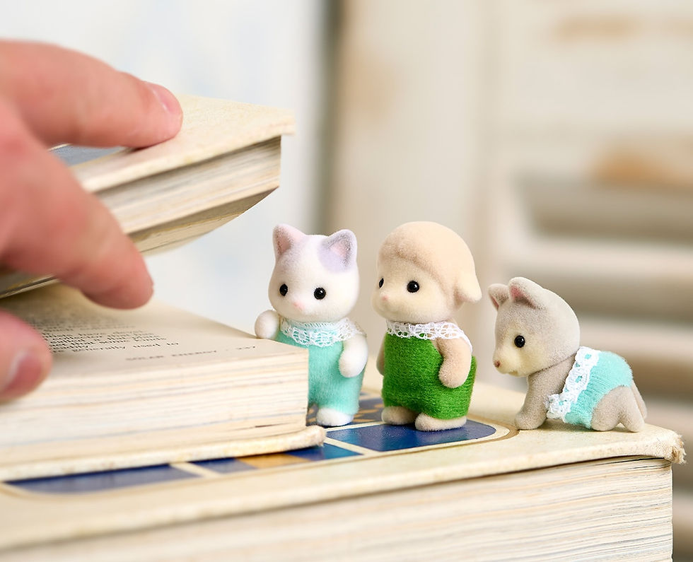 Thumbnail: Em Bé Sylvanian Families Baby Squirrel Toy Poodle Rabbit Sheep Maple Silk Cat