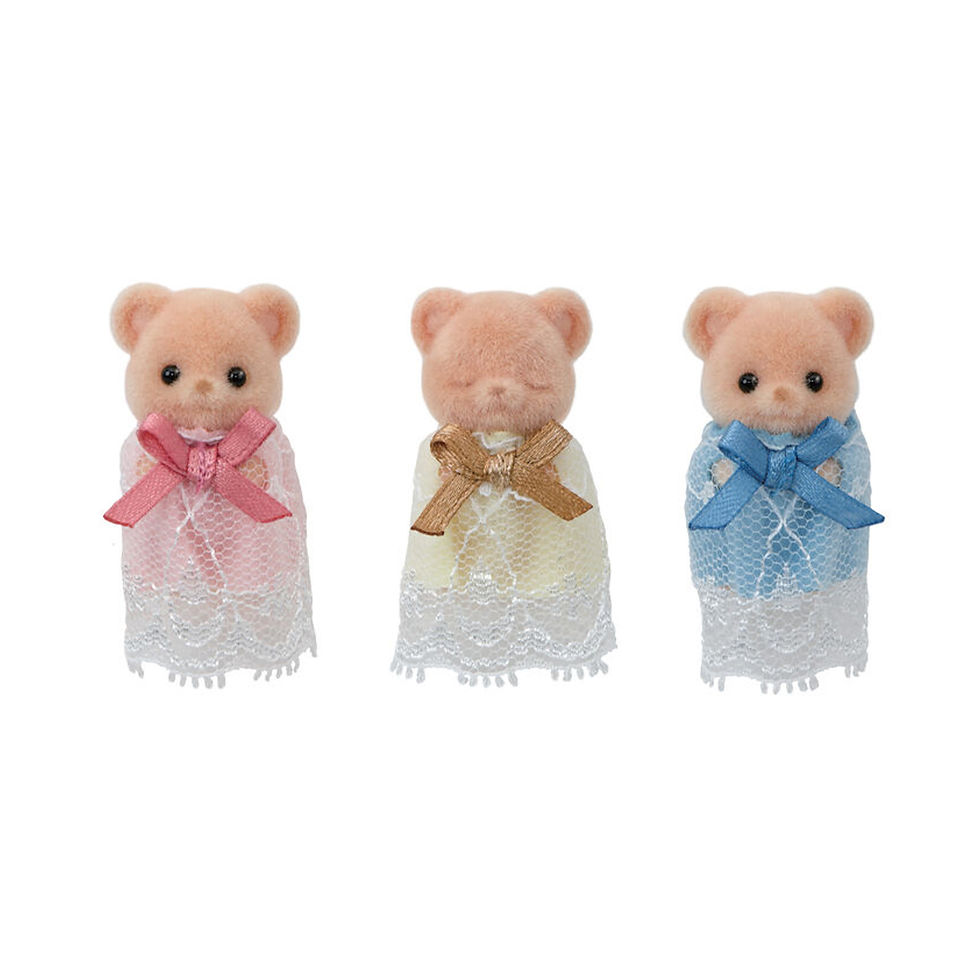 Thumbnail: Đồ Chơi Sylvanian Families Biscuit Bear Triplets with Baby Bed