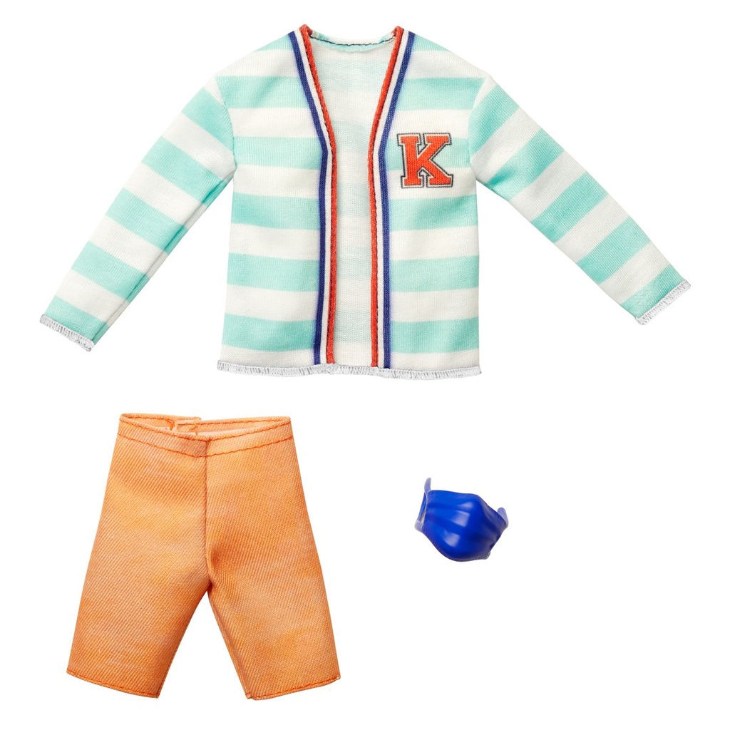 Thời Trang Búp Bê Ken Barbie Ken Fashion Striped K Sweater Shorts & Mask
