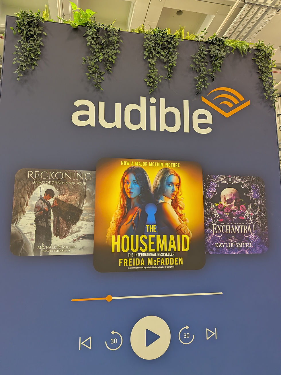 Reckoning was featured at the Audible booth - how freaking COOL!