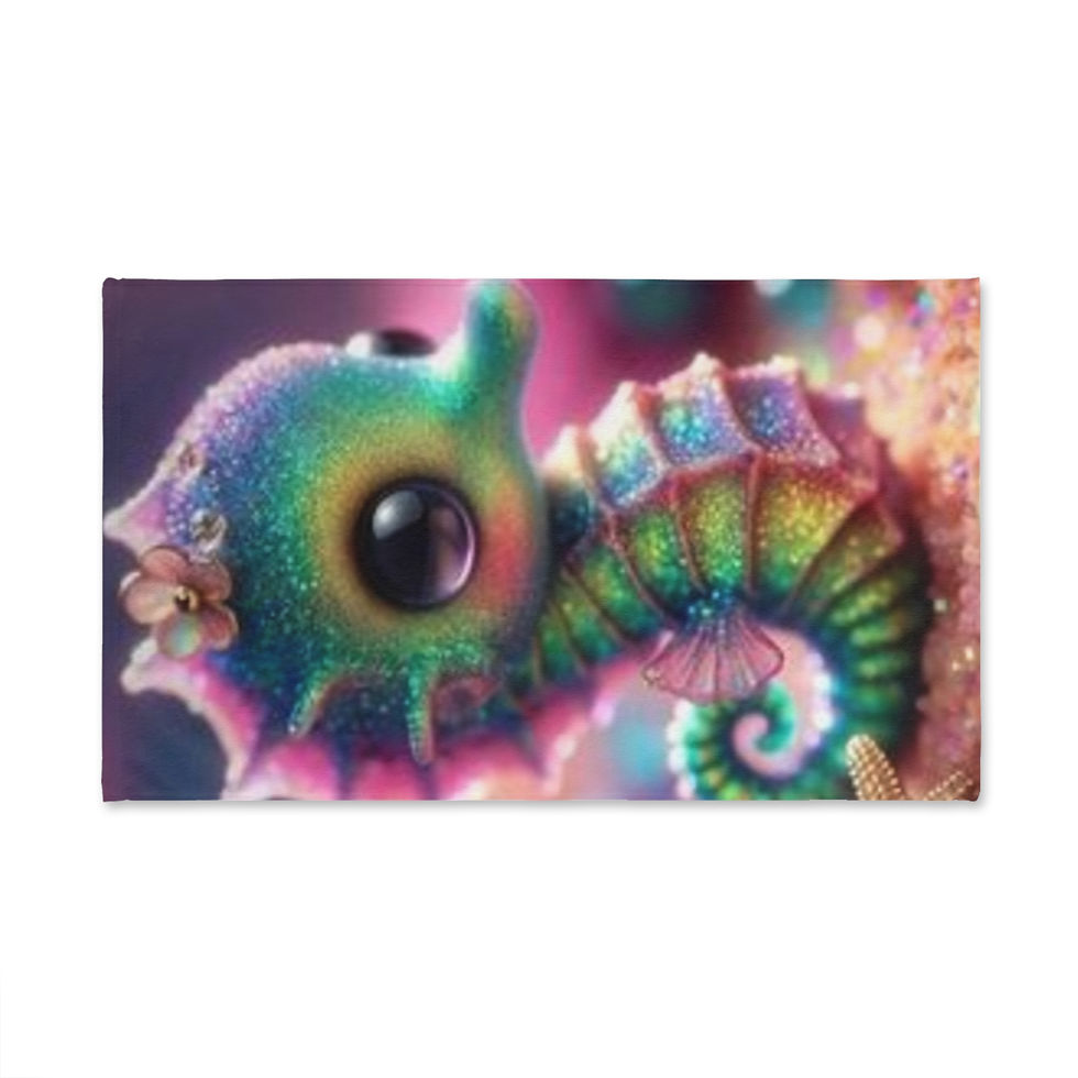 Thumbnail: Cute Rainbow Seahorse Hand Towel 