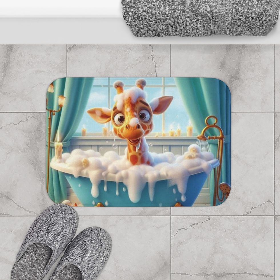 Thumbnail: Cute Giraffe Bath Mat - Whimsical Bathroom Decor for Kids and Animal Lovers