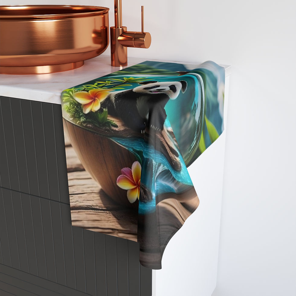 Thumbnail: Panda Apple Terrarium Hand Towel 