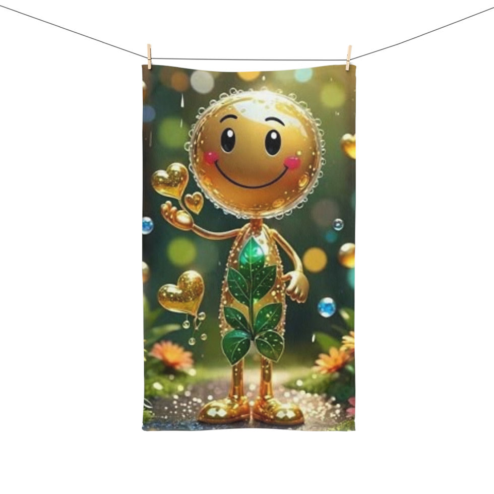 Thumbnail: Smiling Gold Sprite Hand Towel 