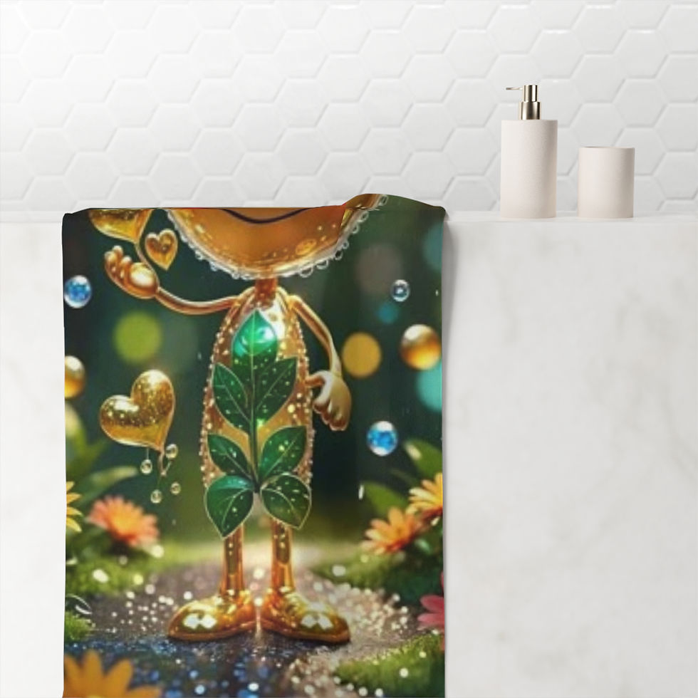 Thumbnail: Happy Heart Plush Mink-Cotton Towel 