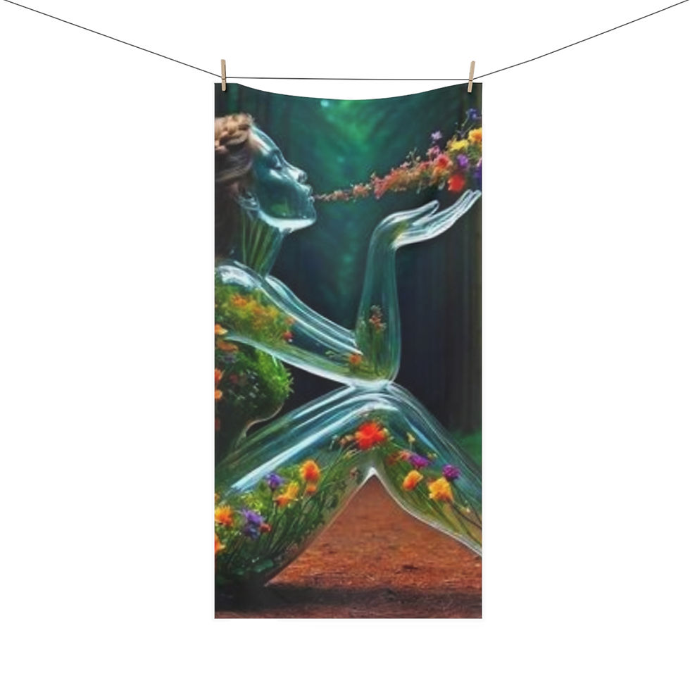 Thumbnail: Botanical Glass Woman Bath Towel 