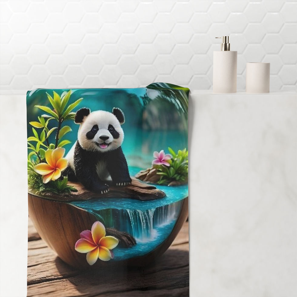Thumbnail: Panda Waterfall Bath Towel 