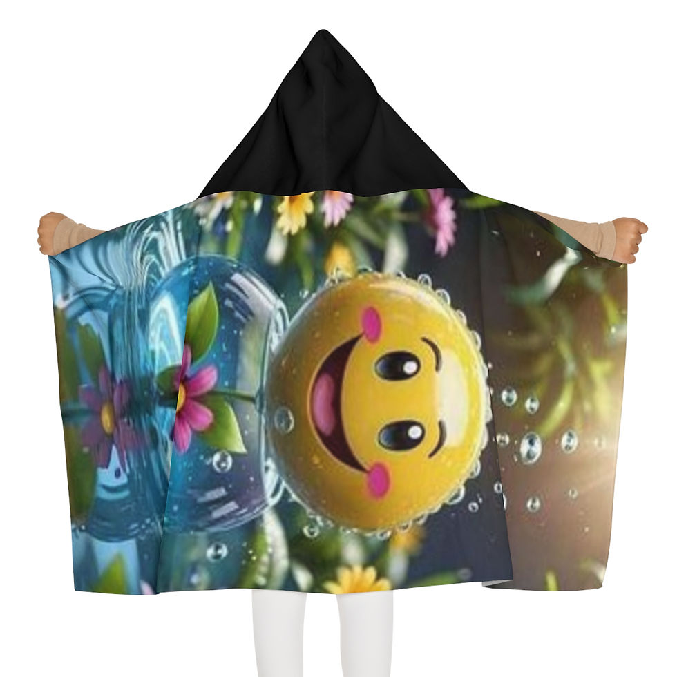 Thumbnail: Smiley Bubble Hooded Towel for Kids