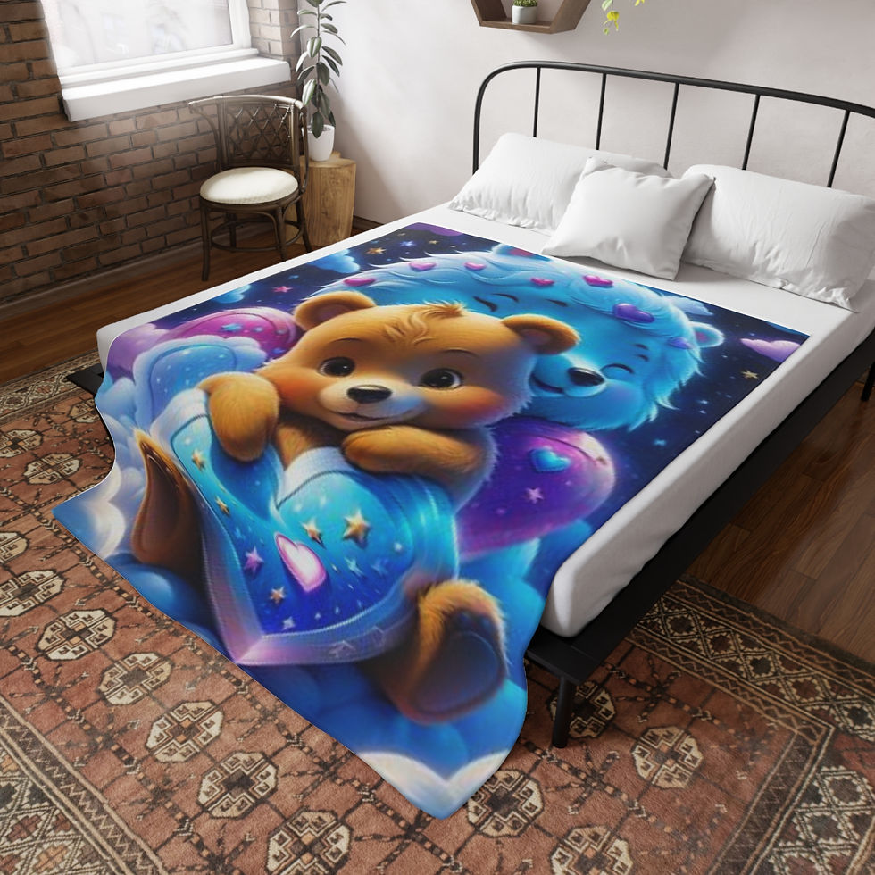 Thumbnail: Cozy Throw Blanket with Adorable Bear 