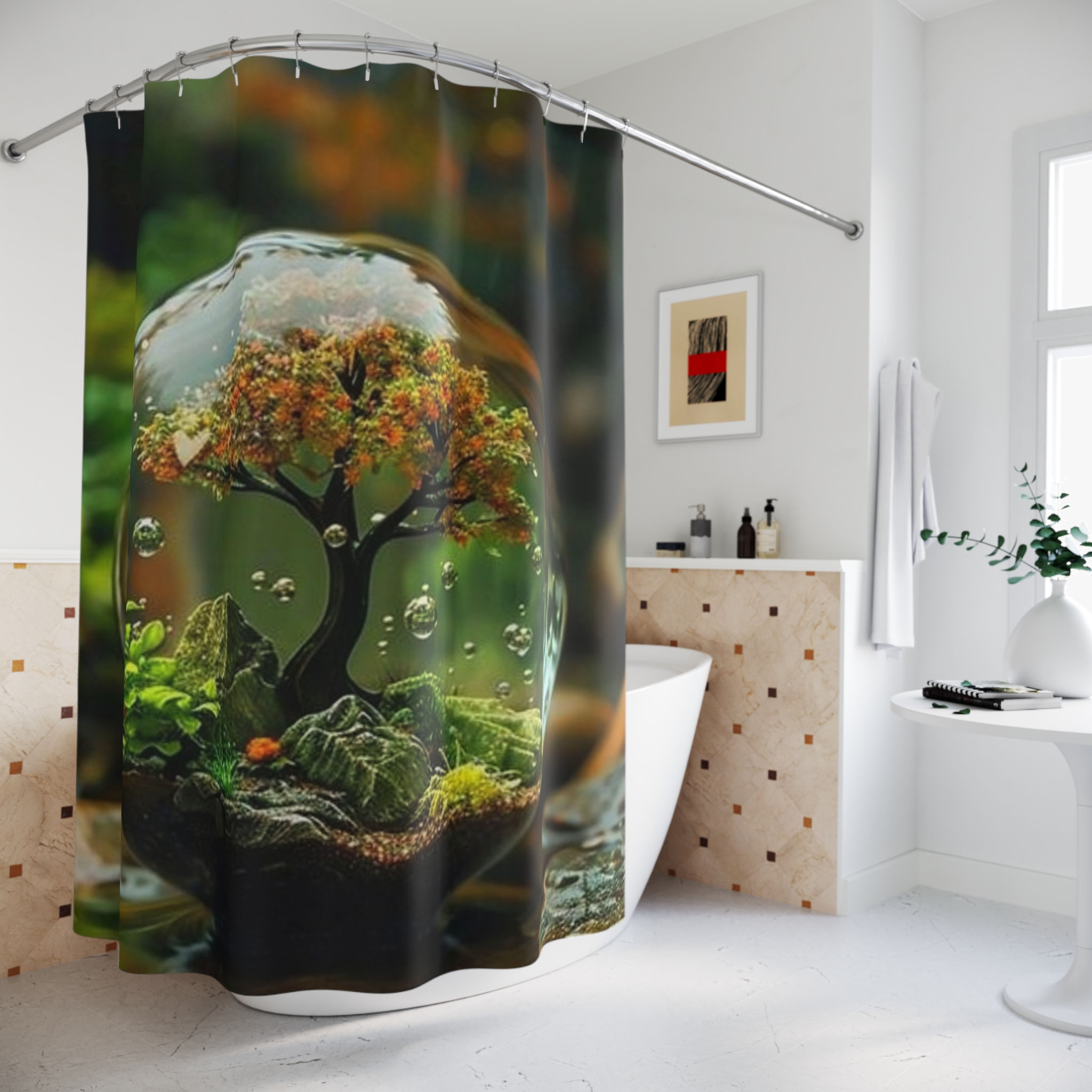 Enchanted Tree in Glass Orb Shower Curtain