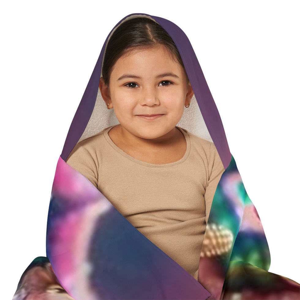 Thumbnail: Kids Hooded Towel Colorful Glitter Seahorse Beach & Bath Wrap