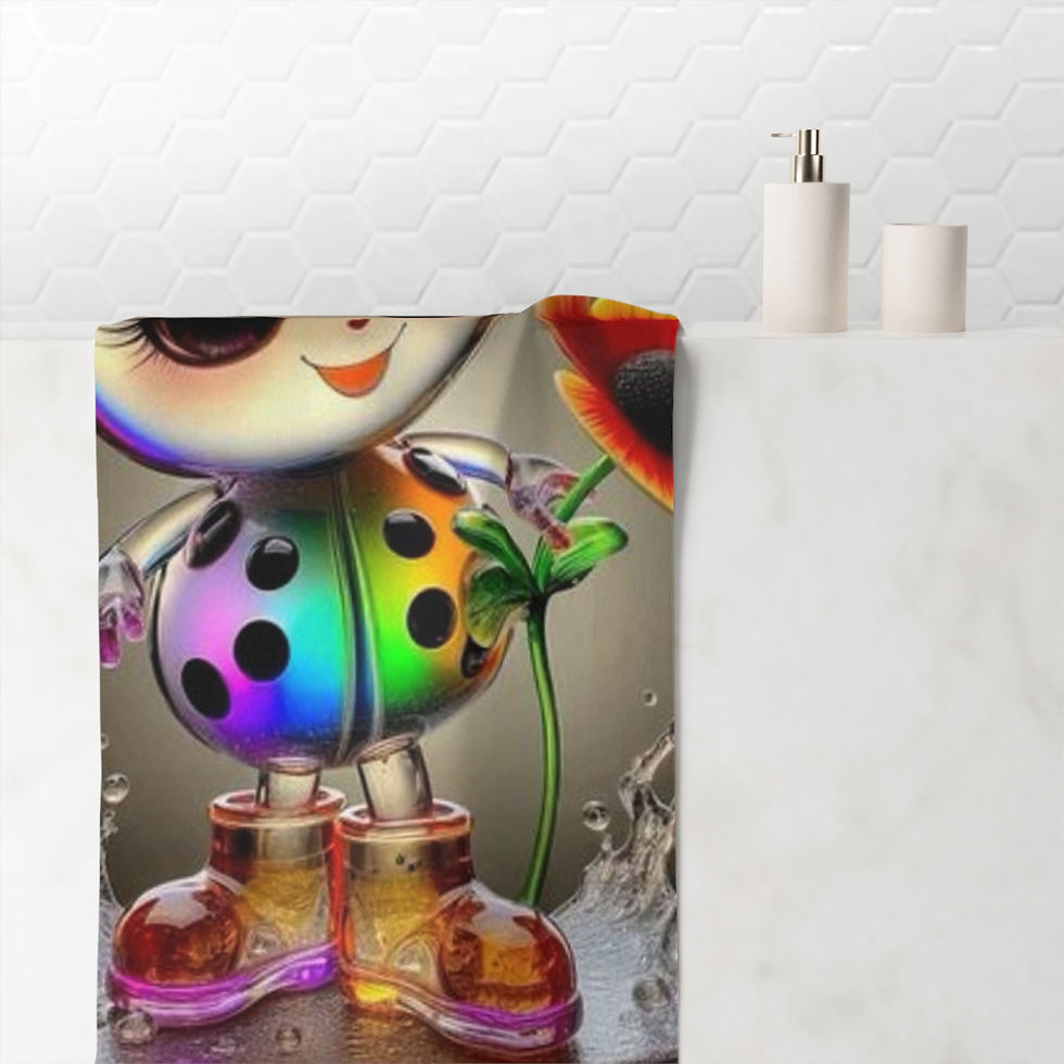 Thumbnail: Cute Rainbow Ladybug Bath Towel 