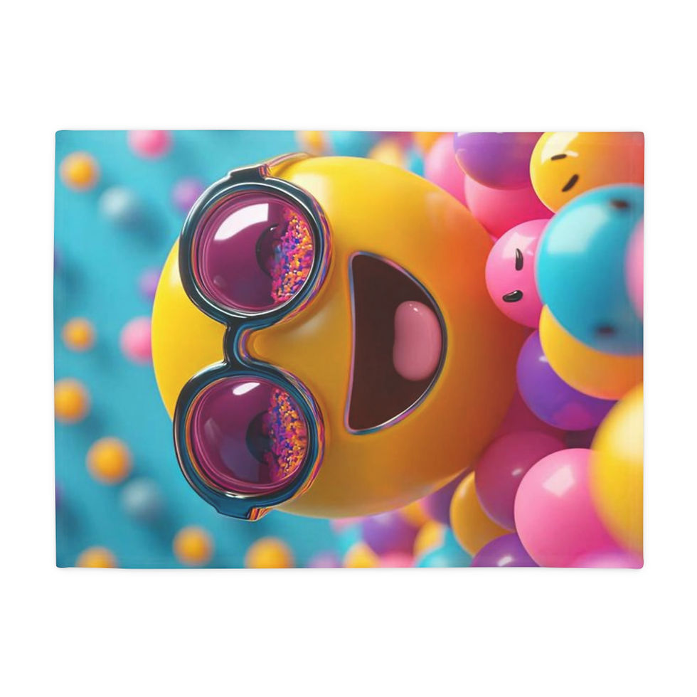 Thumbnail: Colorful Smiley Throw Blanket 