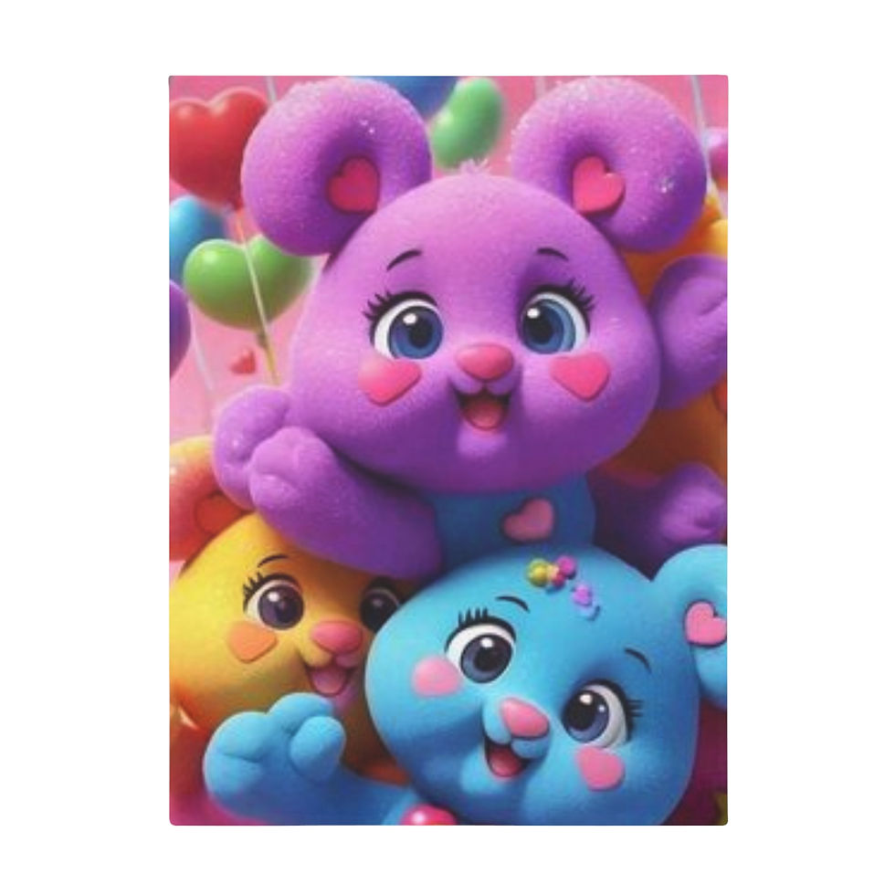Thumbnail: Adorable Cartoon Bears Throw Blanket 