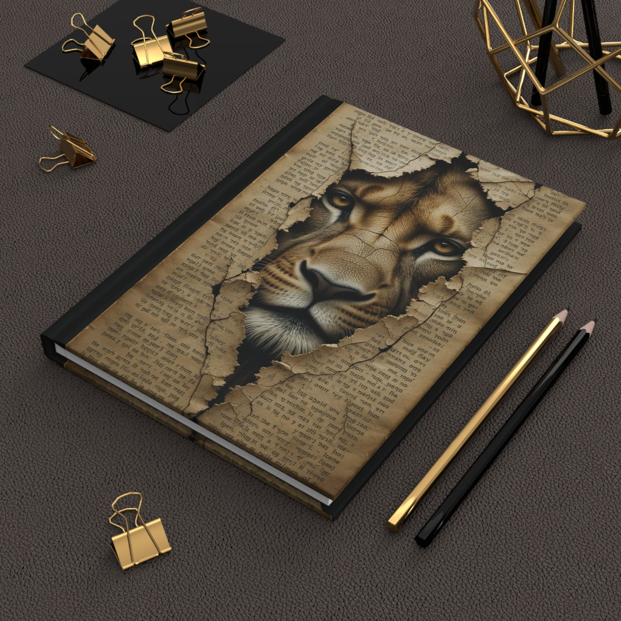 Lion Face Hardcover Notebook