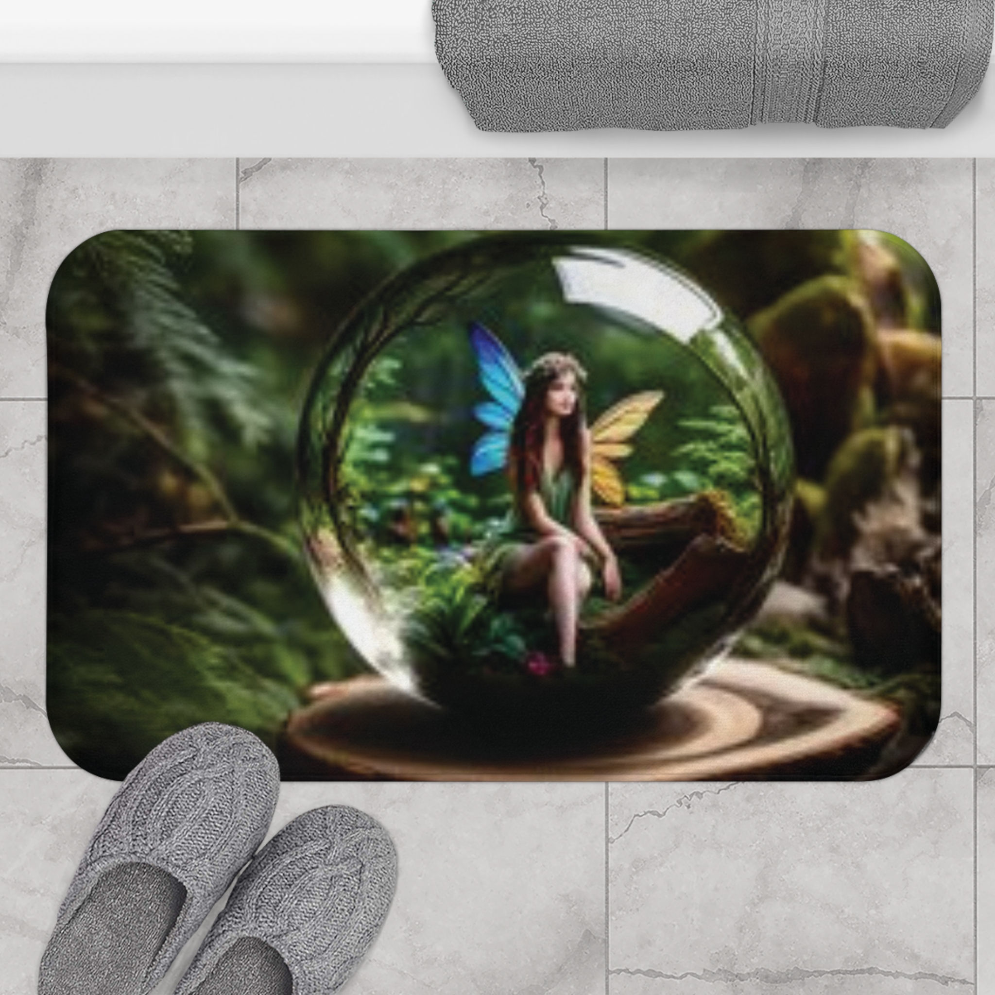 Enchanted Fairy Bath Mat - Cozy Bathroom Decor for Nature Lovers