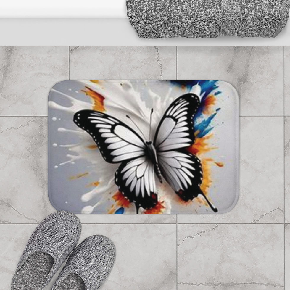 Thumbnail: Elegant Butterfly Bath Mat - Artistic Home Decor