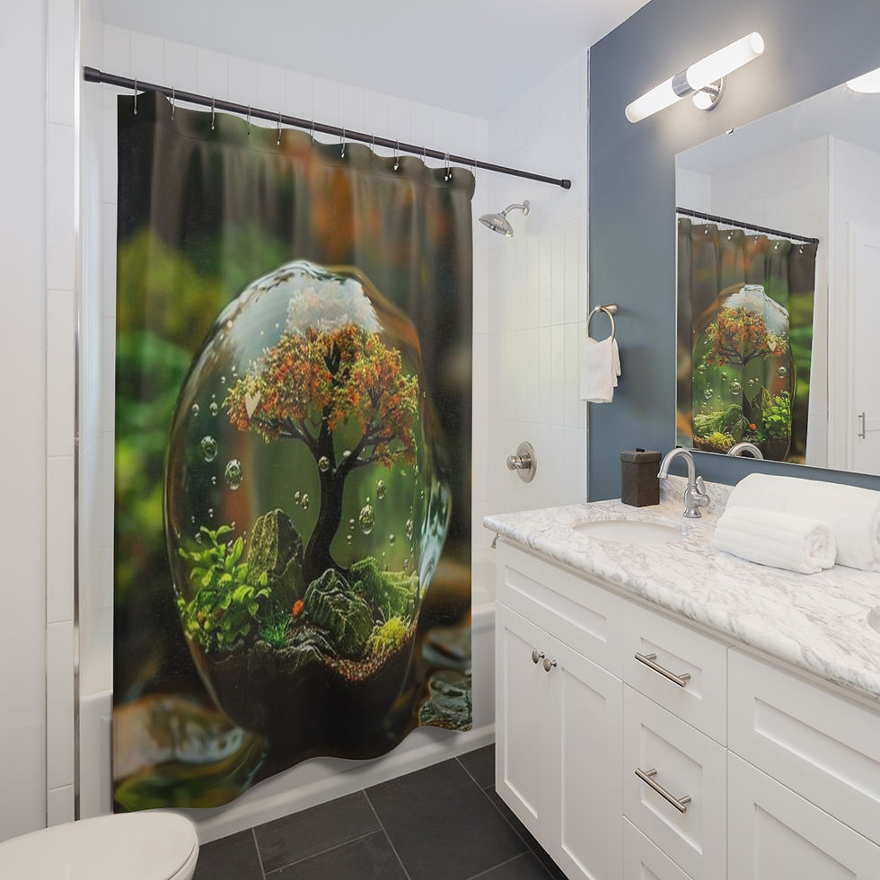 Thumbnail: Enchanted Tree in Glass Orb Shower Curtain 