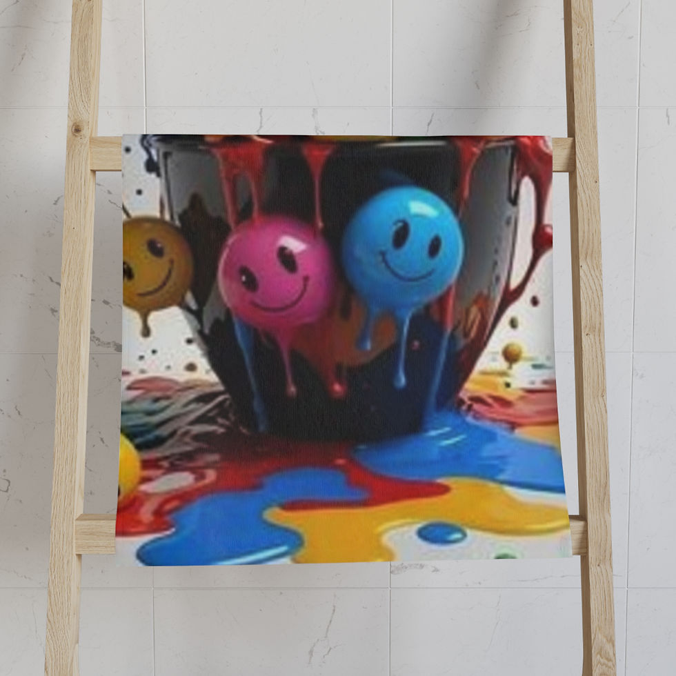 Thumbnail: Color Splash Smiley Hand Towel 