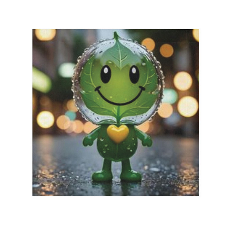 Thumbnail: Eco-Friendly Smiley Leaf Face Towel