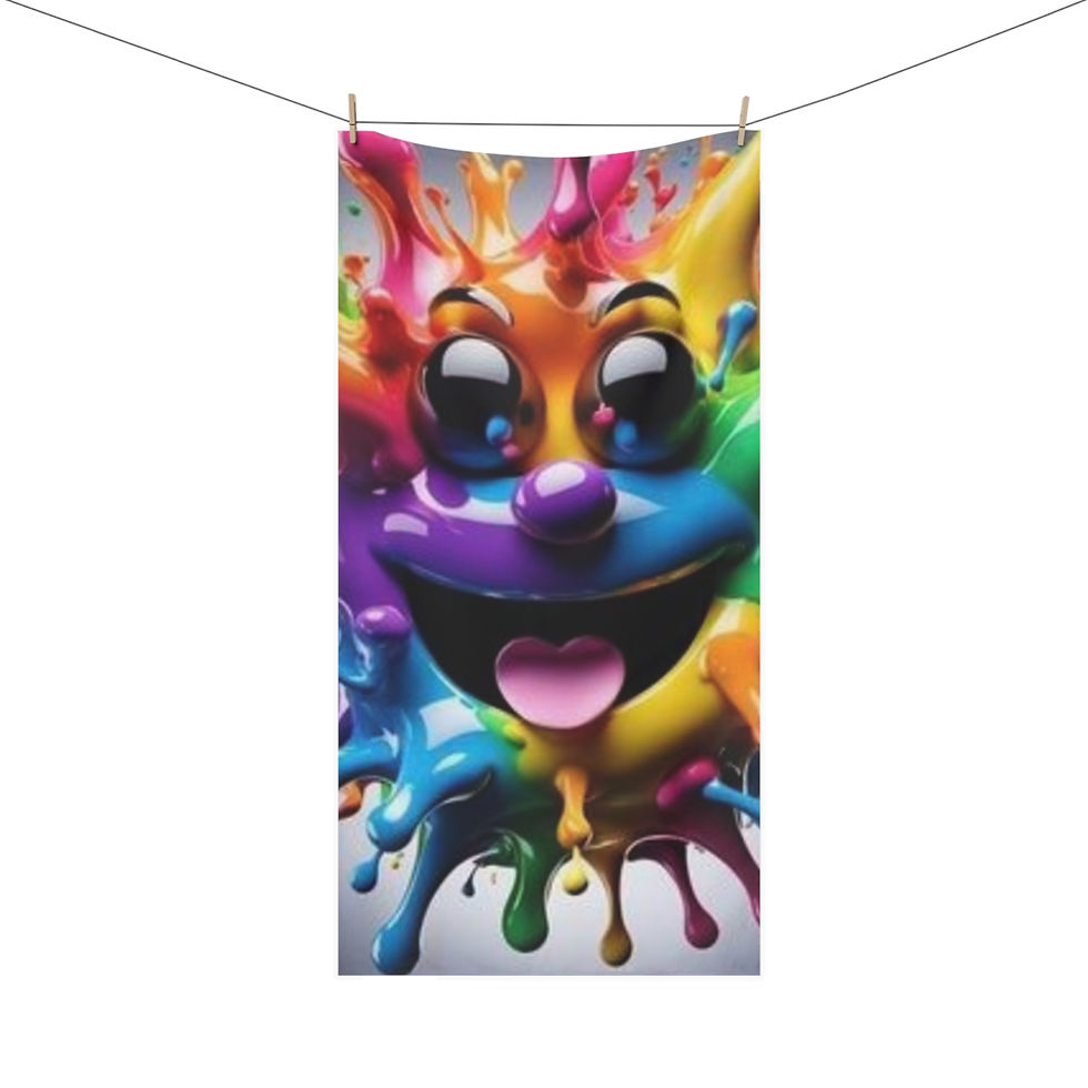 Thumbnail: Color Splash Smiley Bath Towel