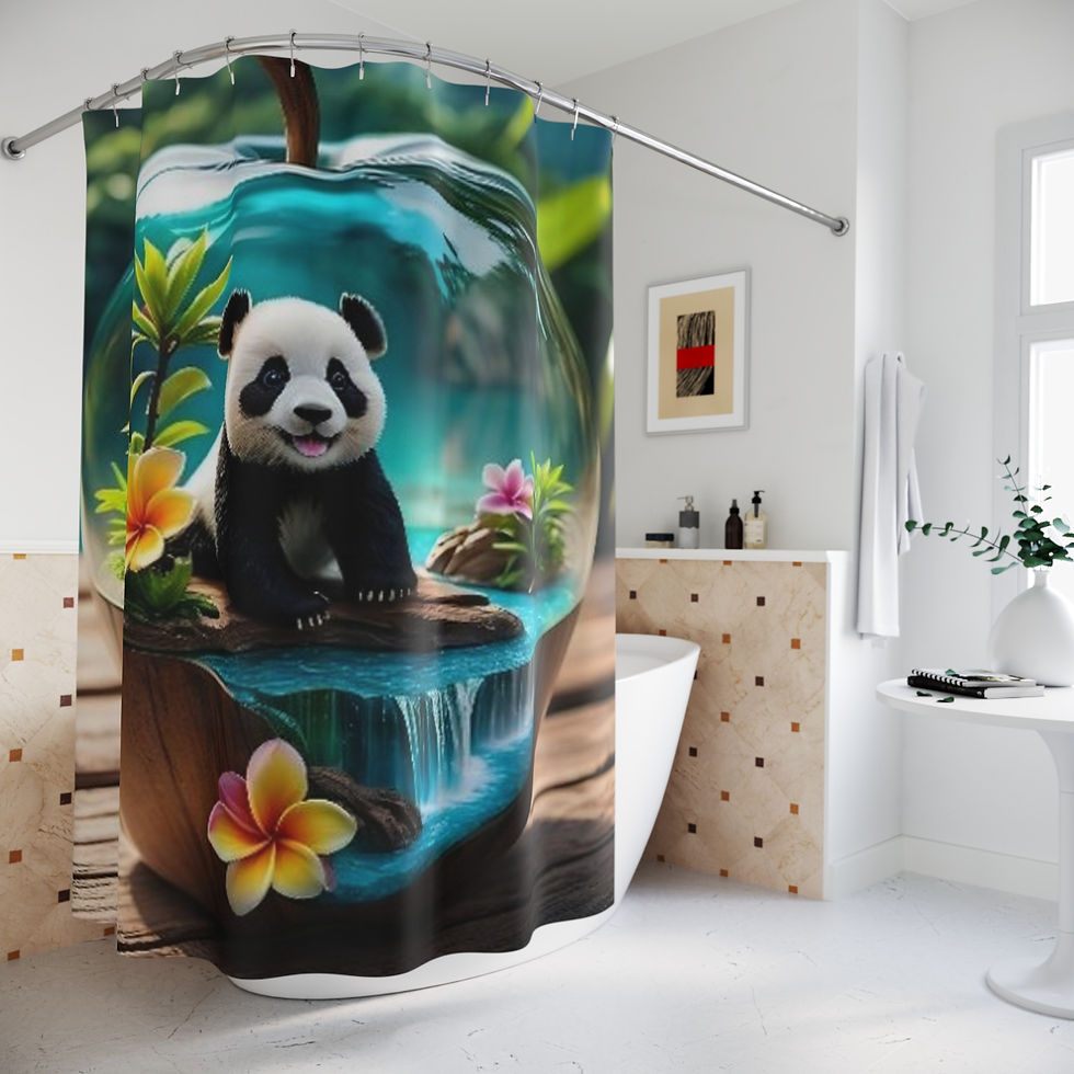 Thumbnail: Panda Terrarium Shower Curtain