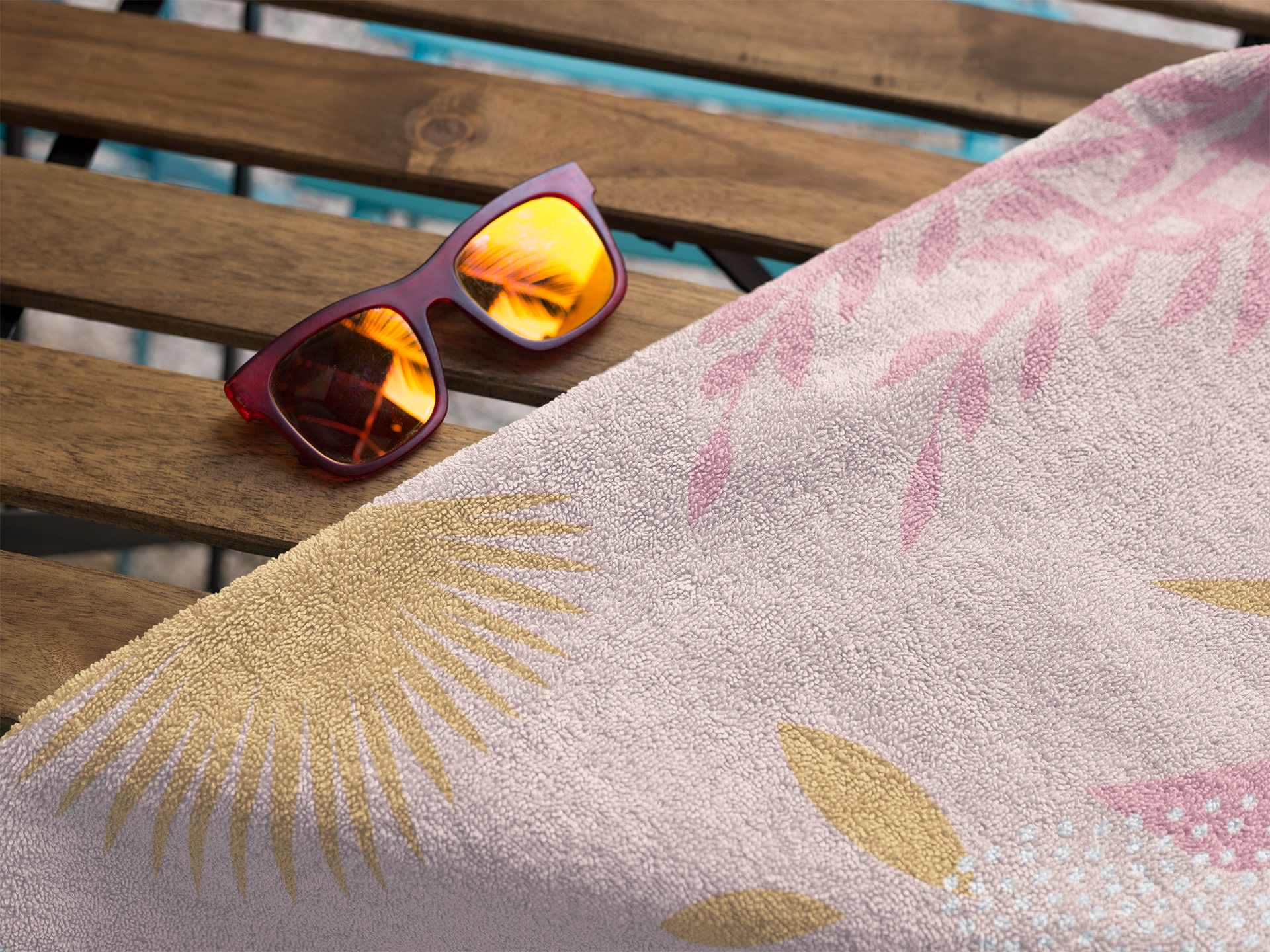Pink Retro Garden Towel