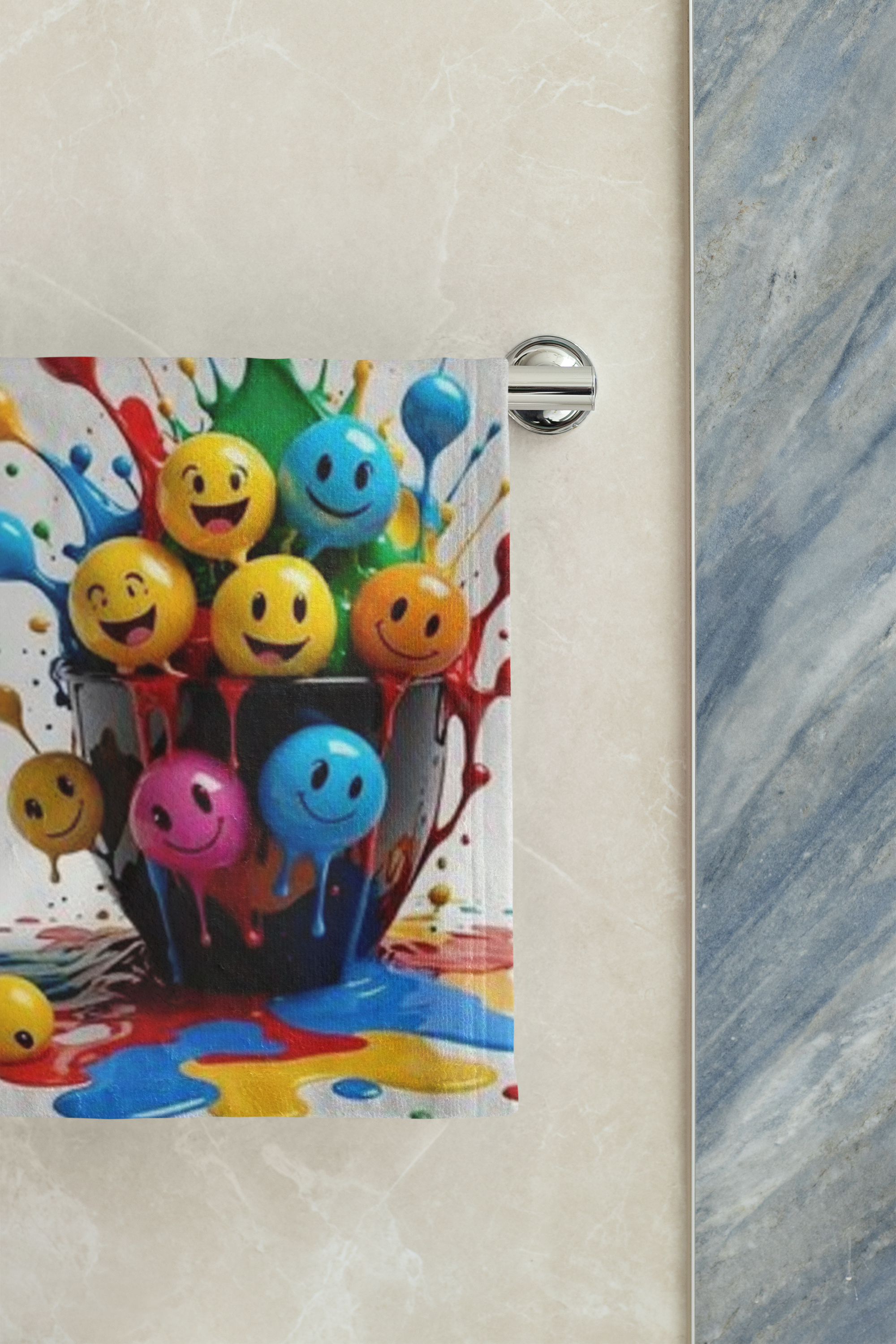Color Splash Smiley Bath Towel