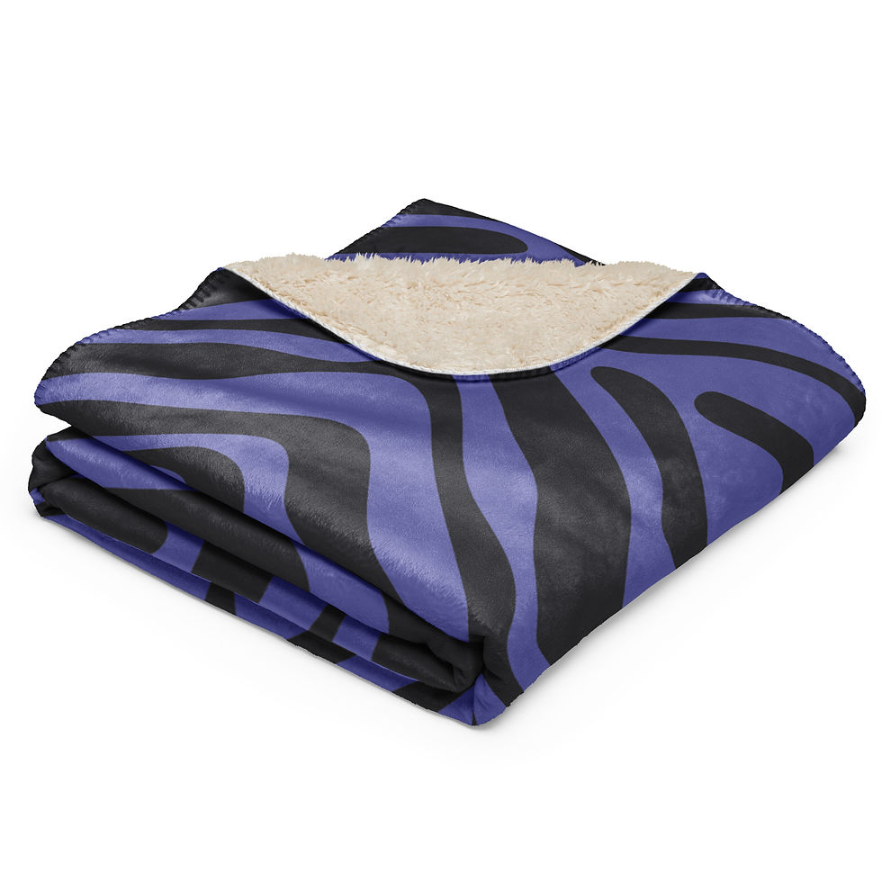 Thumbnail: Blue & Black Stripe Sherpa blanket