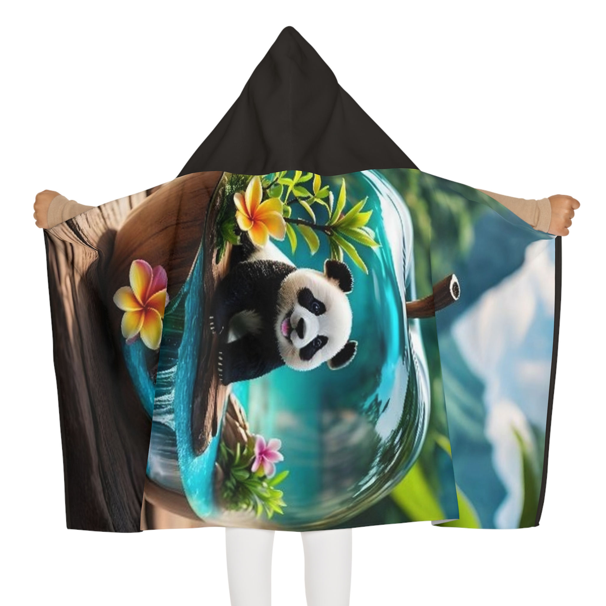 Panda Terrarium Kids Hooded Towel