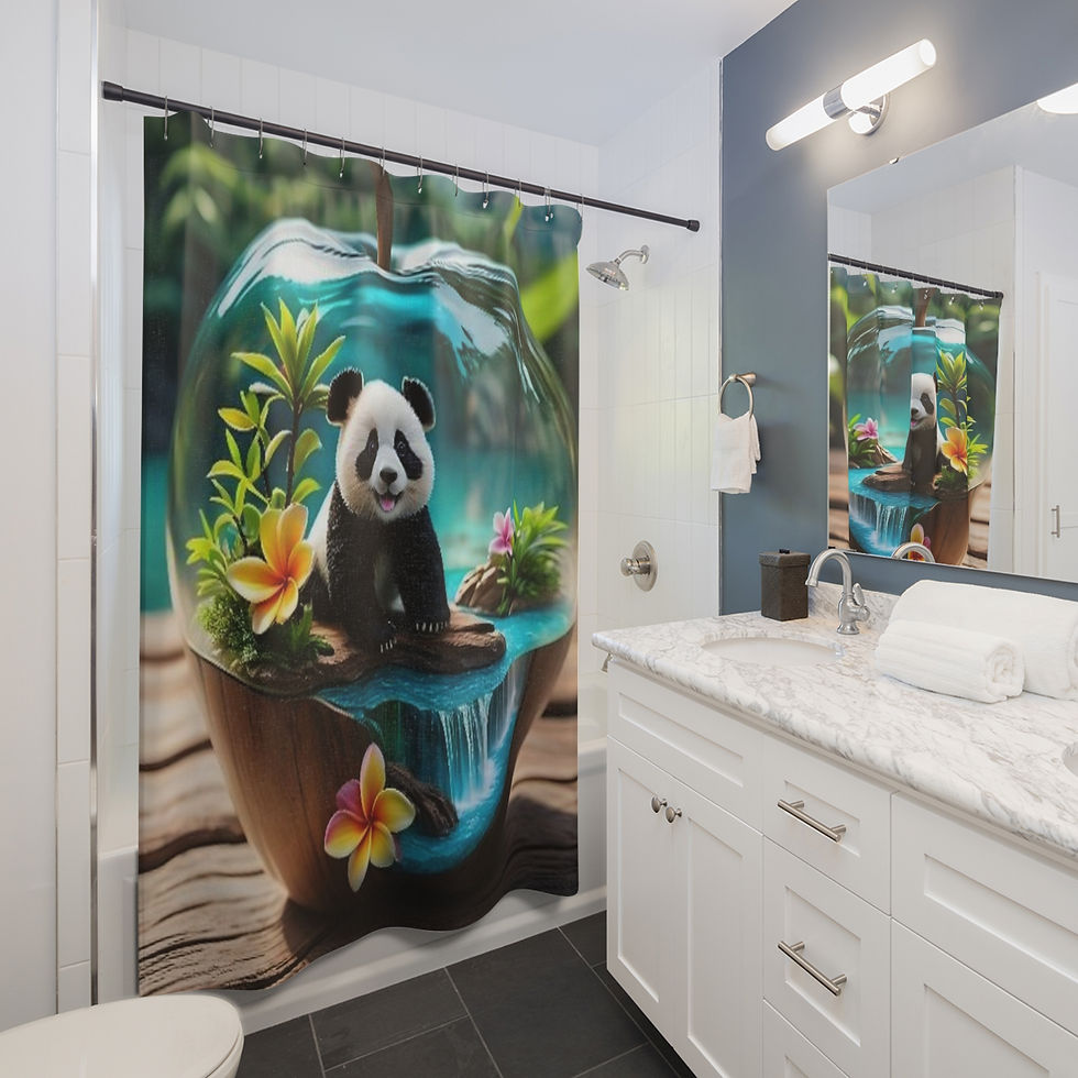 Thumbnail: Panda Terrarium Shower Curtain