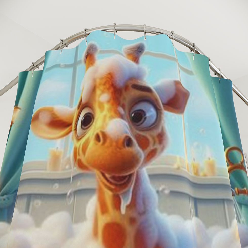 Thumbnail: Cute Giraffe Bubble Bath Shower Curtain 