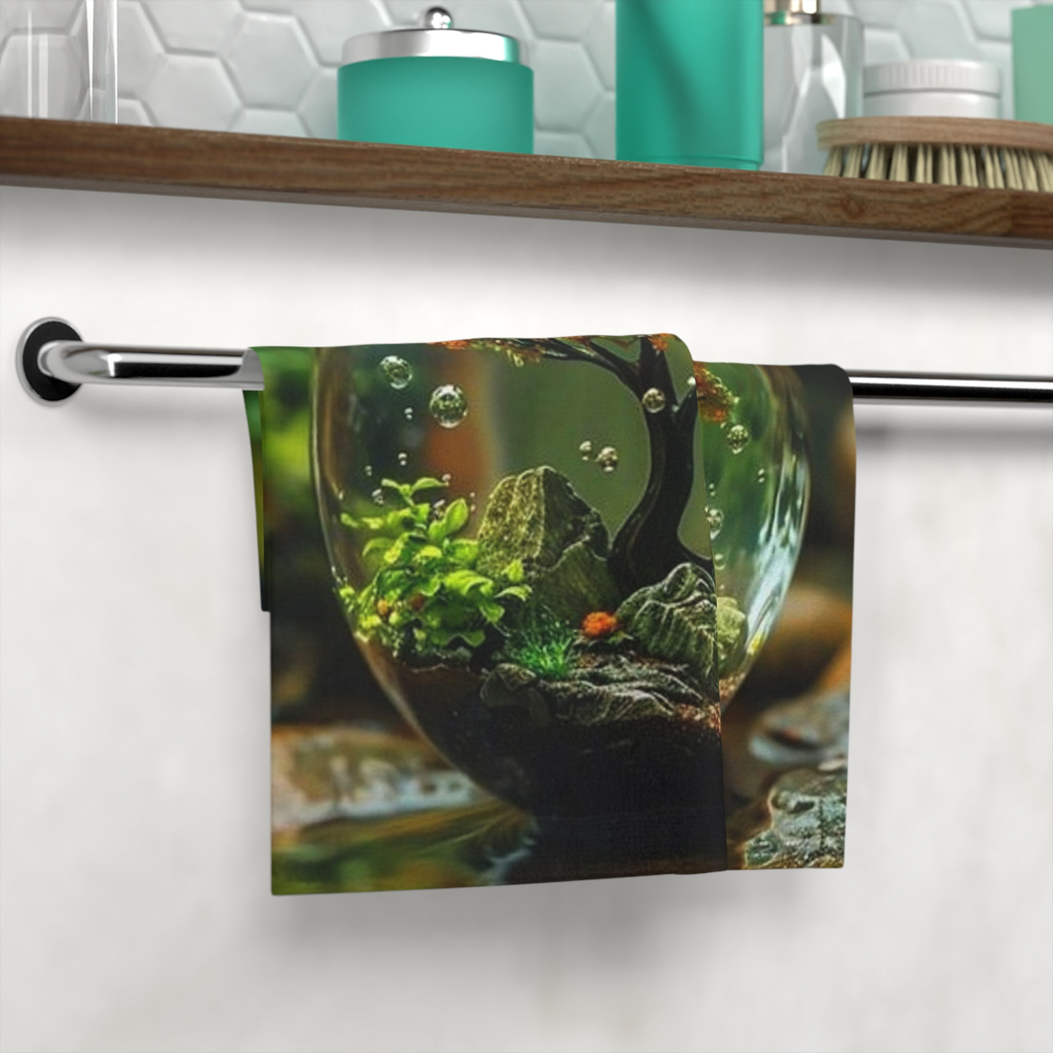 Miniature Terrarium Face Towel